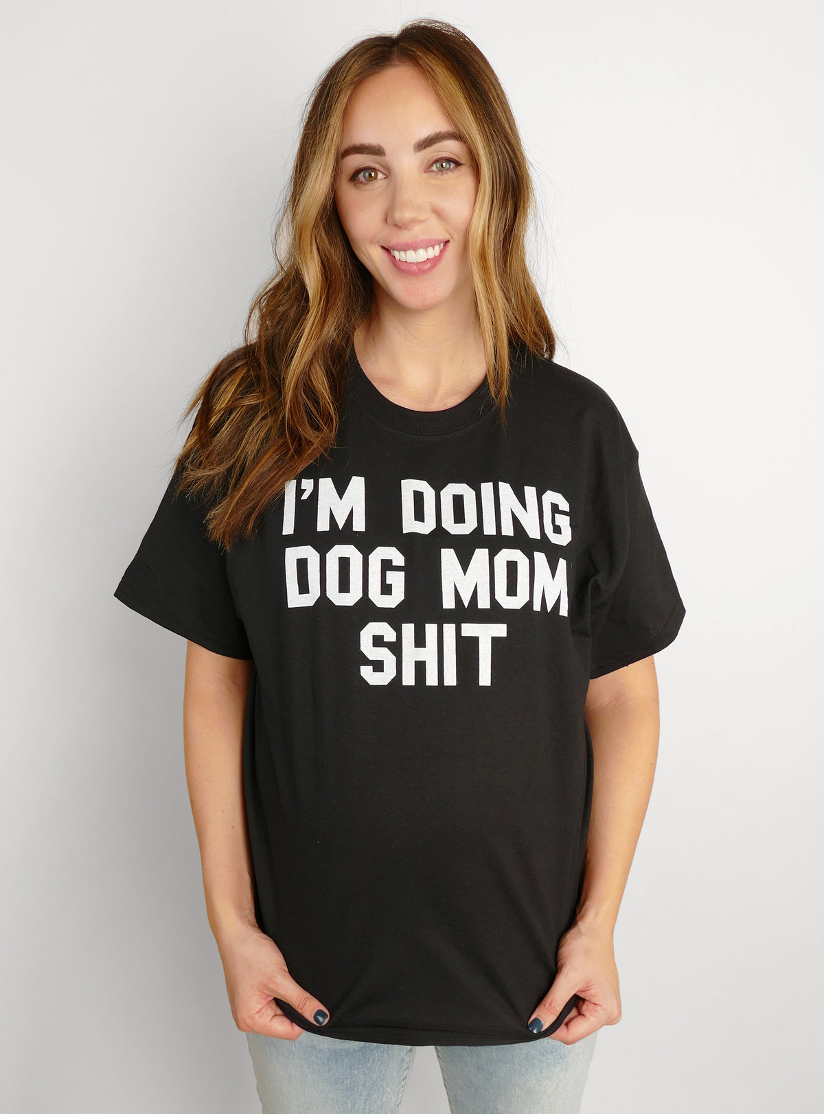 I&#39;m Doing Dog Mom + Frenchie Stuff Matching T-Shirt Set